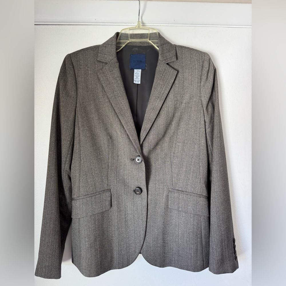 J. Crew Women's Brown Pinstripe Blazer